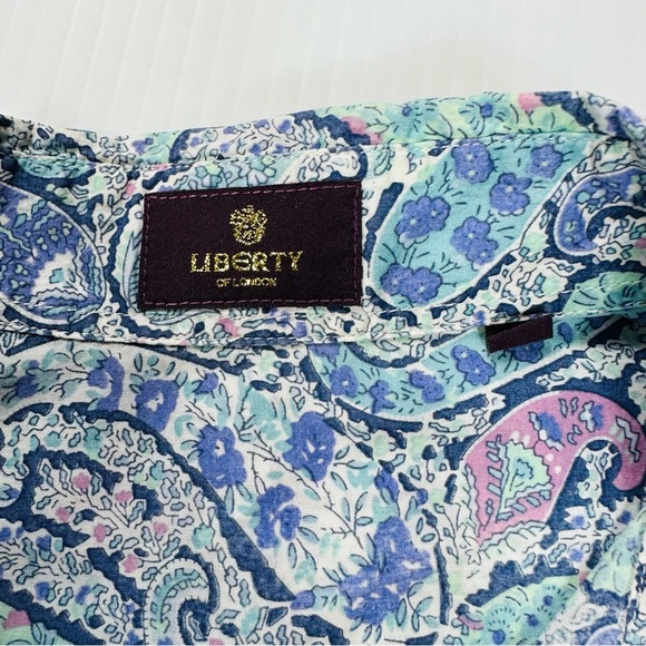 Liberty of London Shirt Sz 12 Blue Paisley Long Sleeve Button - Picture 9 of 12